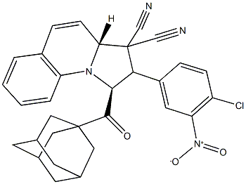 1-(1-adamantylcarbonyl)-2-{4-chloro-3-nitrophenyl}-1,2-dihydropyrrolo[1,2-a]quinoline-3,3(3aH)-dicarbonitrile 구조식 이미지