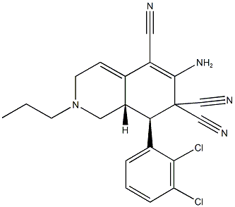 6-amino-8-(2,3-dichlorophenyl)-2-propyl-2,3,8,8a-tetrahydro-5,7,7(1H)-isoquinolinetricarbonitrile Structure