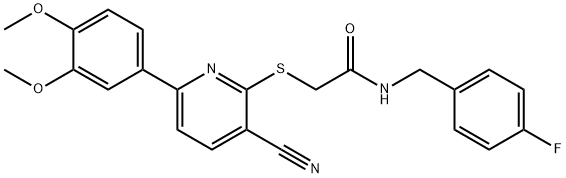 2-{[3-cyano-6-(3,4-dimethoxyphenyl)pyridin-2-yl]sulfanyl}-N-(4-fluorobenzyl)acetamide Structure