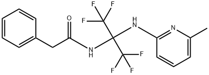 2-phenyl-N-[2,2,2-trifluoro-1-[(6-methyl-2-pyridinyl)amino]-1-(trifluoromethyl)ethyl]acetamide 구조식 이미지