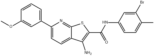 3-amino-N-(3-bromo-4-methylphenyl)-6-(3-methoxyphenyl)thieno[2,3-b]pyridine-2-carboxamide 구조식 이미지