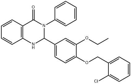 2-{4-[(2-chlorobenzyl)oxy]-3-ethoxyphenyl}-3-phenyl-2,3-dihydro-4(1H)-quinazolinone Structure