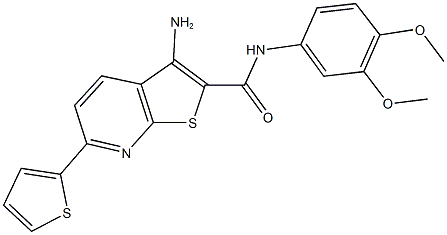 3-amino-N-(3,4-dimethoxyphenyl)-6-thien-2-ylthieno[2,3-b]pyridine-2-carboxamide Structure