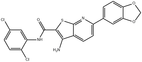 3-amino-6-(1,3-benzodioxol-5-yl)-N-(2,5-dichlorophenyl)thieno[2,3-b]pyridine-2-carboxamide Structure