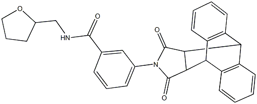 3-(16,18-dioxo-17-azapentacyclo[6.6.5.0~2,7~.0~9,14~.0~15,19~]nonadeca-2,4,6,9,11,13-hexaen-17-yl)-N-(tetrahydro-2-furanylmethyl)benzamide 구조식 이미지