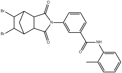 3-(8,9-dibromo-3,5-dioxo-4-azatricyclo[5.2.1.0~2,6~]dec-4-yl)-N-(2-methylphenyl)benzamide 구조식 이미지