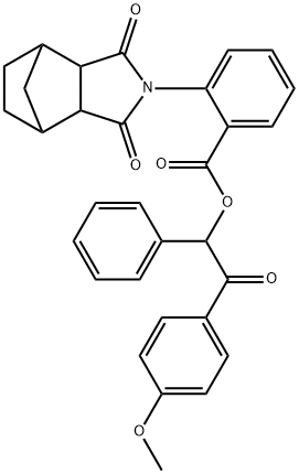 2-(4-methoxyphenyl)-2-oxo-1-phenylethyl 2-(3,5-dioxo-4-azatricyclo[5.2.1.0~2,6~]dec-4-yl)benzoate 구조식 이미지