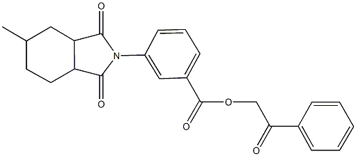2-oxo-2-phenylethyl 3-(5-methyl-1,3-dioxooctahydro-2H-isoindol-2-yl)benzoate 구조식 이미지