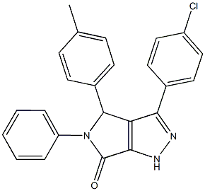 3-(4-chlorophenyl)-4-(4-methylphenyl)-5-phenyl-4,5-dihydropyrrolo[3,4-c]pyrazol-6(1H)-one 구조식 이미지