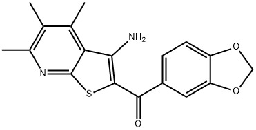 (3-amino-4,5,6-trimethylthieno[2,3-b]pyridin-2-yl)(1,3-benzodioxol-5-yl)methanone Structure