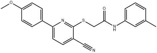 2-{[3-cyano-6-(4-methoxyphenyl)pyridin-2-yl]sulfanyl}-N-(3-methylphenyl)acetamide Structure