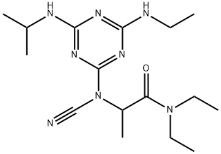 2-{cyano[4-(ethylamino)-6-(isopropylamino)-1,3,5-triazin-2-yl]amino}-N,N-diethylpropanamide Structure