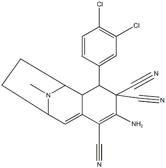 5-amino-3-(3,4-dichlorophenyl)-12-methyl-12-azatricyclo[7.2.1.0~2,7~]dodeca-5,7-diene-4,4,6-tricarbonitrile Structure