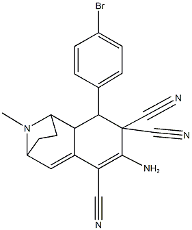 5-amino-3-(4-bromophenyl)-12-methyl-12-azatricyclo[7.2.1.0~2,7~]dodeca-5,7-diene-4,4,6-tricarbonitrile 구조식 이미지