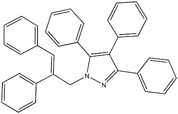 1-(2,3-diphenyl-2-propenyl)-3,4,5-triphenyl-1H-pyrazole 구조식 이미지