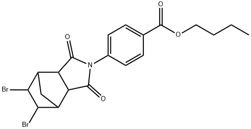 butyl 4-(8,9-dibromo-3,5-dioxo-4-azatricyclo[5.2.1.0~2,6~]dec-4-yl)benzoate 구조식 이미지