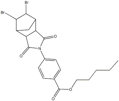 pentyl 4-(8,9-dibromo-3,5-dioxo-4-azatricyclo[5.2.1.0~2,6~]dec-4-yl)benzoate Structure