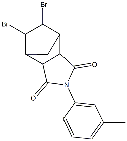 8,9-dibromo-4-(3-methylphenyl)-4-azatricyclo[5.2.1.0~2,6~]decane-3,5-dione 구조식 이미지