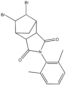 8,9-dibromo-4-(2,6-dimethylphenyl)-4-azatricyclo[5.2.1.0~2,6~]decane-3,5-dione 구조식 이미지