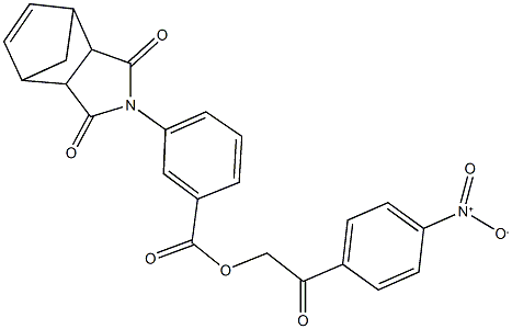 2-{4-nitrophenyl}-2-oxoethyl 3-(3,5-dioxo-4-azatricyclo[5.2.1.0~2,6~]dec-8-en-4-yl)benzoate Structure