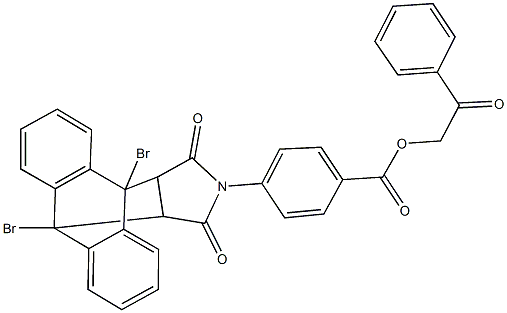 2-oxo-2-phenylethyl 4-(1,8-dibromo-16,18-dioxo-17-azapentacyclo[6.6.5.0~2,7~.0~9,14~.0~15,19~]nonadeca-2,4,6,9,11,13-hexaen-17-yl)benzoate Structure