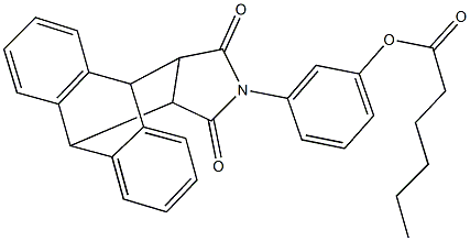 3-(16,18-dioxo-17-azapentacyclo[6.6.5.0~2,7~.0~9,14~.0~15,19~]nonadeca-2,4,6,9,11,13-hexaen-17-yl)phenyl hexanoate Structure
