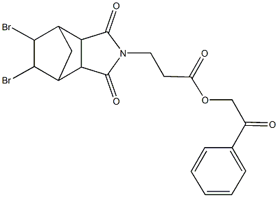 2-oxo-2-phenylethyl 3-(8,9-dibromo-3,5-dioxo-4-azatricyclo[5.2.1.0~2,6~]dec-4-yl)propanoate 구조식 이미지