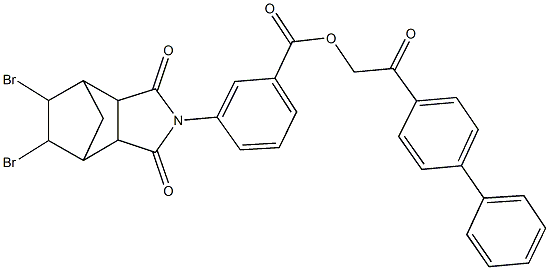 2-[1,1'-biphenyl]-4-yl-2-oxoethyl 3-(8,9-dibromo-3,5-dioxo-4-azatricyclo[5.2.1.0~2,6~]dec-4-yl)benzoate Structure