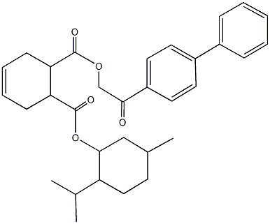 1-(2-[1,1'-biphenyl]-4-yl-2-oxoethyl) 2-(2-isopropyl-5-methylcyclohexyl) 4-cyclohexene-1,2-dicarboxylate 구조식 이미지