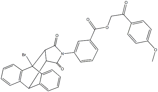 2-(4-methoxyphenyl)-2-oxoethyl 3-(1-bromo-16,18-dioxo-17-azapentacyclo[6.6.5.0~2,7~.0~9,14~.0~15,19~]nonadeca-2,4,6,9,11,13-hexaen-17-yl)benzoate Structure