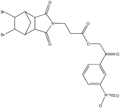 2-{3-nitrophenyl}-2-oxoethyl 3-(8,9-dibromo-3,5-dioxo-4-azatricyclo[5.2.1.0~2,6~]dec-4-yl)propanoate 구조식 이미지