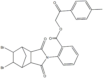 2-(4-methylphenyl)-2-oxoethyl 2-(8,9-dibromo-3,5-dioxo-4-azatricyclo[5.2.1.0~2,6~]dec-4-yl)benzoate Structure