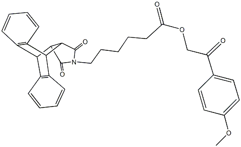 2-(4-methoxyphenyl)-2-oxoethyl 6-(16,18-dioxo-17-azapentacyclo[6.6.5.0~2,7~.0~9,14~.0~15,19~]nonadeca-2,4,6,9,11,13-hexaen-17-yl)hexanoate Structure