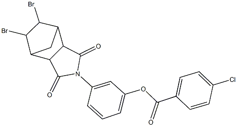 3-(8,9-dibromo-3,5-dioxo-4-azatricyclo[5.2.1.0~2,6~]dec-4-yl)phenyl 4-chlorobenzoate 구조식 이미지