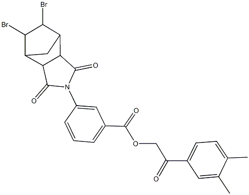 2-(3,4-dimethylphenyl)-2-oxoethyl 3-(8,9-dibromo-3,5-dioxo-4-azatricyclo[5.2.1.0~2,6~]dec-4-yl)benzoate Structure