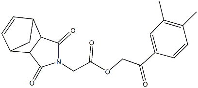 2-(3,4-dimethylphenyl)-2-oxoethyl (3,5-dioxo-4-azatricyclo[5.2.1.0~2,6~]dec-8-en-4-yl)acetate 구조식 이미지