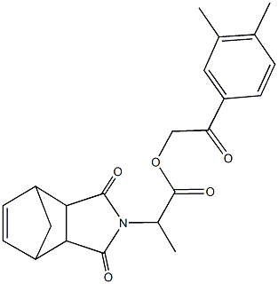 2-(3,4-dimethylphenyl)-2-oxoethyl 2-(3,5-dioxo-4-azatricyclo[5.2.1.0~2,6~]dec-8-en-4-yl)propanoate 구조식 이미지