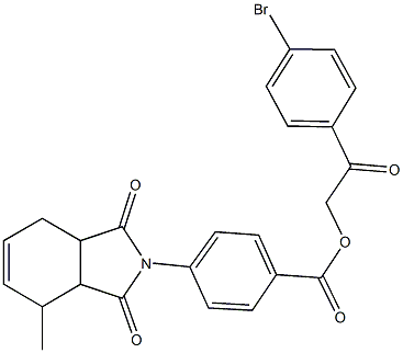 2-(4-bromophenyl)-2-oxoethyl 4-(4-methyl-1,3-dioxo-1,3,3a,4,7,7a-hexahydro-2H-isoindol-2-yl)benzoate Structure