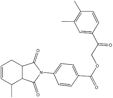 2-(3,4-dimethylphenyl)-2-oxoethyl 4-(4-methyl-1,3-dioxo-1,3,3a,4,7,7a-hexahydro-2H-isoindol-2-yl)benzoate Structure