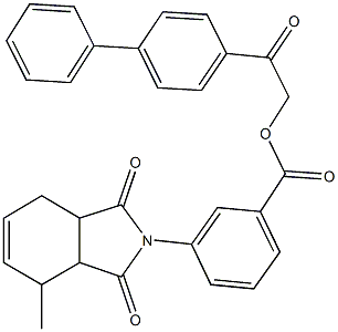 2-[1,1'-biphenyl]-4-yl-2-oxoethyl 3-(4-methyl-1,3-dioxo-1,3,3a,4,7,7a-hexahydro-2H-isoindol-2-yl)benzoate Structure