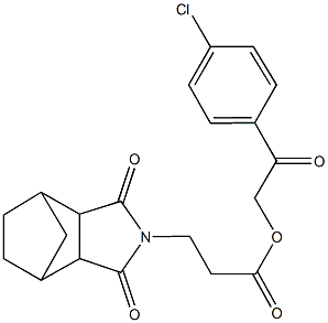 2-(4-chlorophenyl)-2-oxoethyl 3-(3,5-dioxo-4-azatricyclo[5.2.1.0~2,6~]dec-4-yl)propanoate Structure