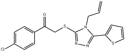 2-{[4-allyl-5-(2-thienyl)-4H-1,2,4-triazol-3-yl]sulfanyl}-1-(4-chlorophenyl)ethanone 구조식 이미지