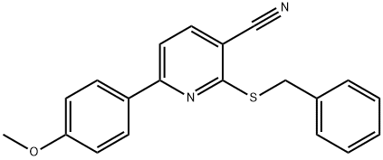 2-(benzylsulfanyl)-6-(4-methoxyphenyl)nicotinonitrile 구조식 이미지