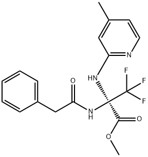 methyl 3,3,3-trifluoro-2-[(4-methyl-2-pyridinyl)amino]-2-[(phenylacetyl)amino]propanoate Structure