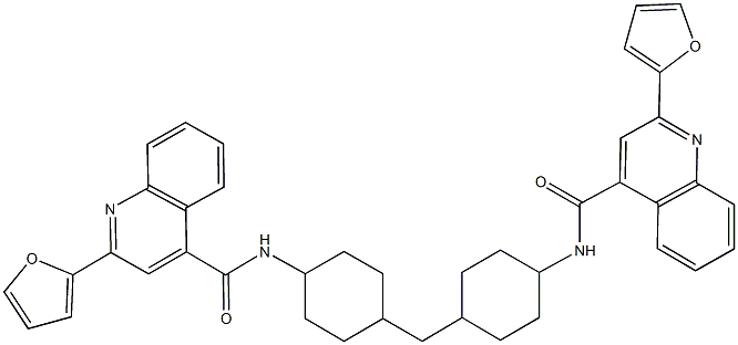 2-(2-furyl)-N-(4-{[4-({[2-(2-furyl)-4-quinolinyl]carbonyl}amino)cyclohexyl]methyl}cyclohexyl)-4-quinolinecarboxamide Structure