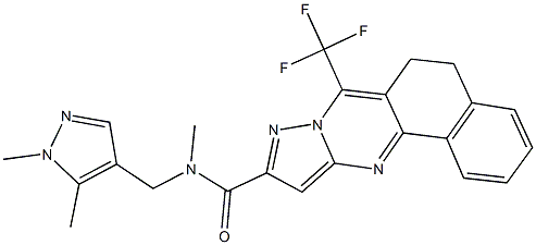 N-[(1,5-dimethyl-1H-pyrazol-4-yl)methyl]-N-methyl-7-(trifluoromethyl)-5,6-dihydrobenzo[h]pyrazolo[5,1-b]quinazoline-10-carboxamide Structure