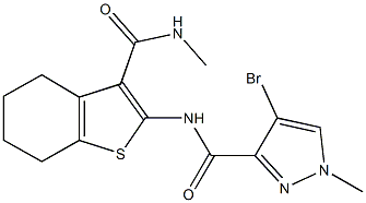4-bromo-1-methyl-N-{3-[(methylamino)carbonyl]-4,5,6,7-tetrahydro-1-benzothien-2-yl}-1H-pyrazole-3-carboxamide Structure