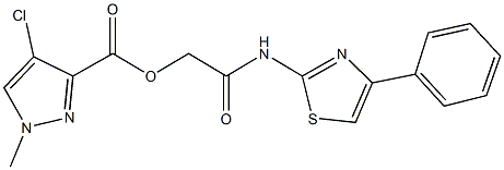 2-oxo-2-[(4-phenyl-1,3-thiazol-2-yl)amino]ethyl 4-chloro-1-methyl-1H-pyrazole-3-carboxylate 구조식 이미지