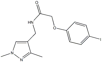 N-[(1,3-dimethyl-1H-pyrazol-4-yl)methyl]-2-(4-iodophenoxy)acetamide 구조식 이미지