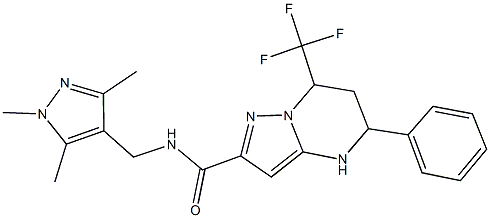 5-phenyl-7-(trifluoromethyl)-N-[(1,3,5-trimethyl-1H-pyrazol-4-yl)methyl]-4,5,6,7-tetrahydropyrazolo[1,5-a]pyrimidine-2-carboxamide 구조식 이미지